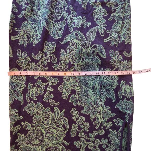 Peruvian Connection Long Knit Sweater Skirt floral pencil sz M Pima Cotton - Picture 8 of 10